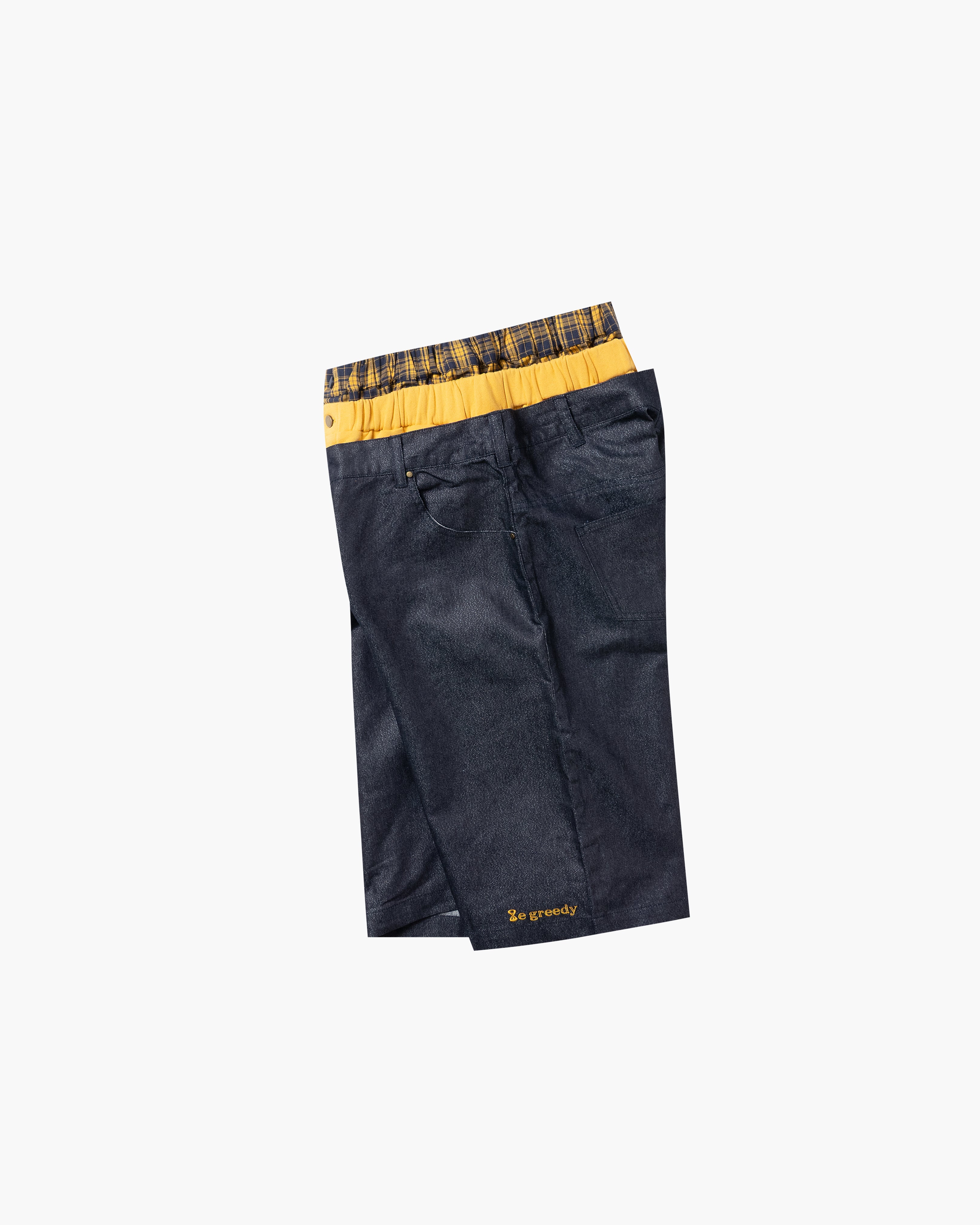 8eg 3 layered jorts (Yellow)