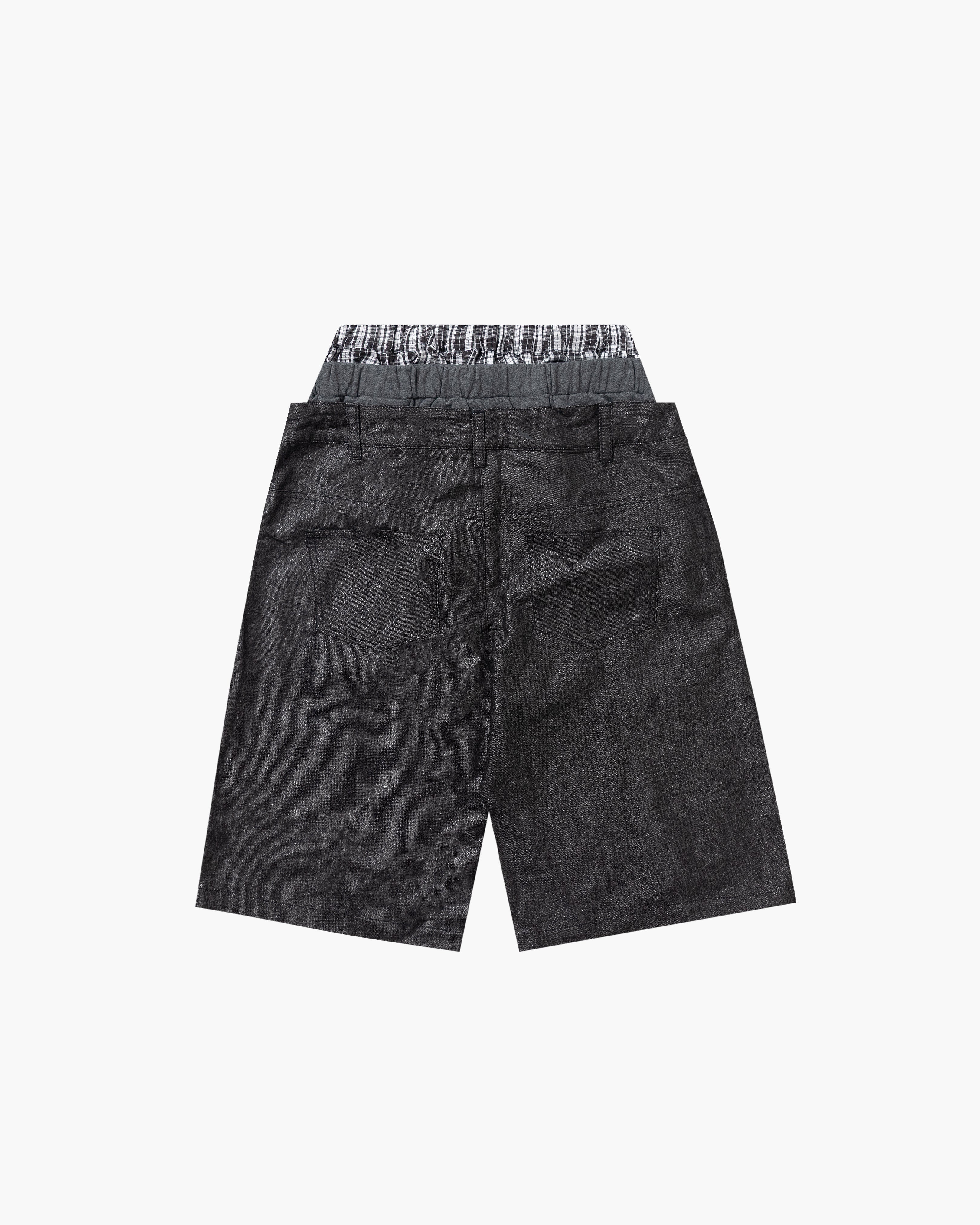 8eg 3 layered jorts (Black)