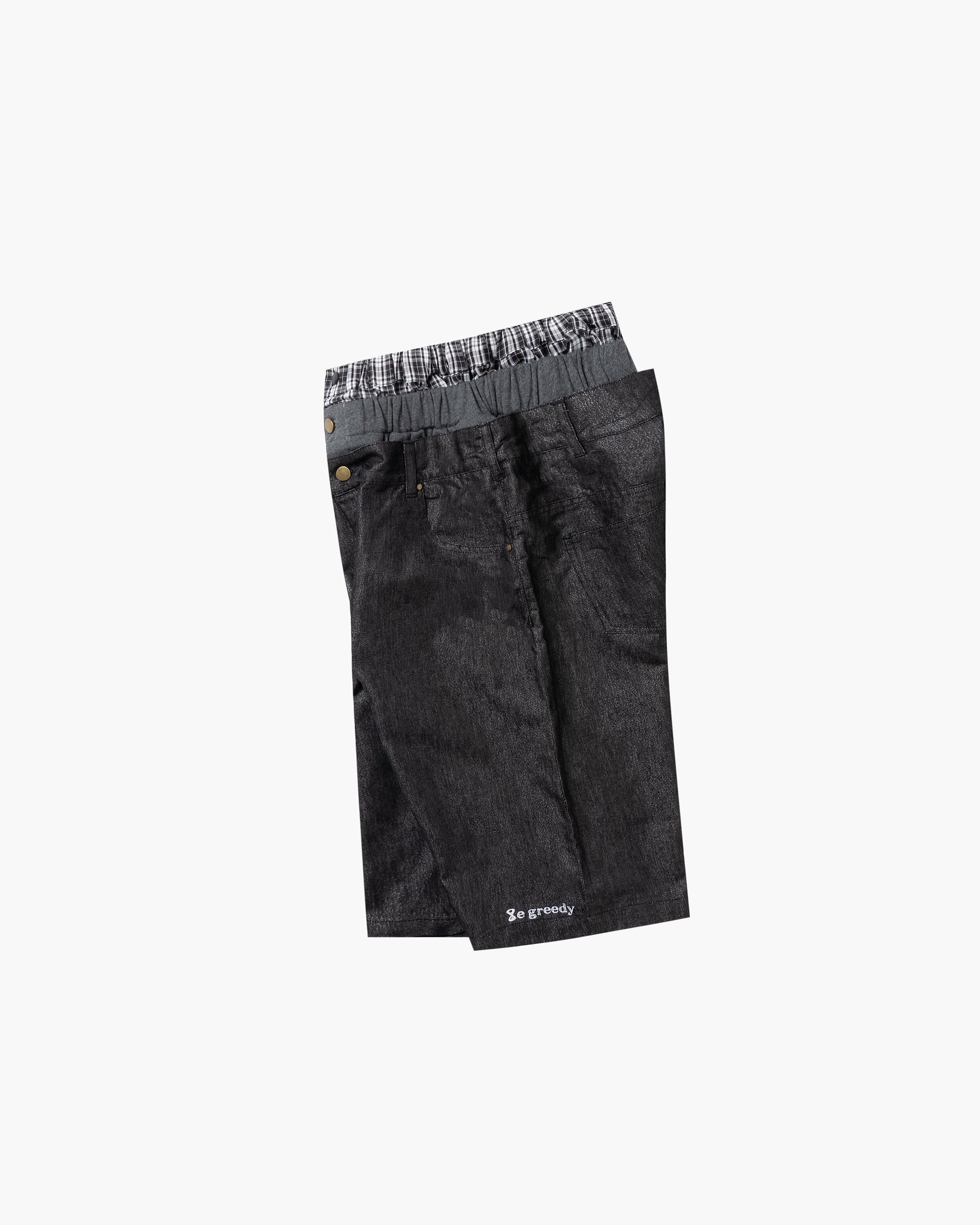 8eg 3 layered jorts (Black)