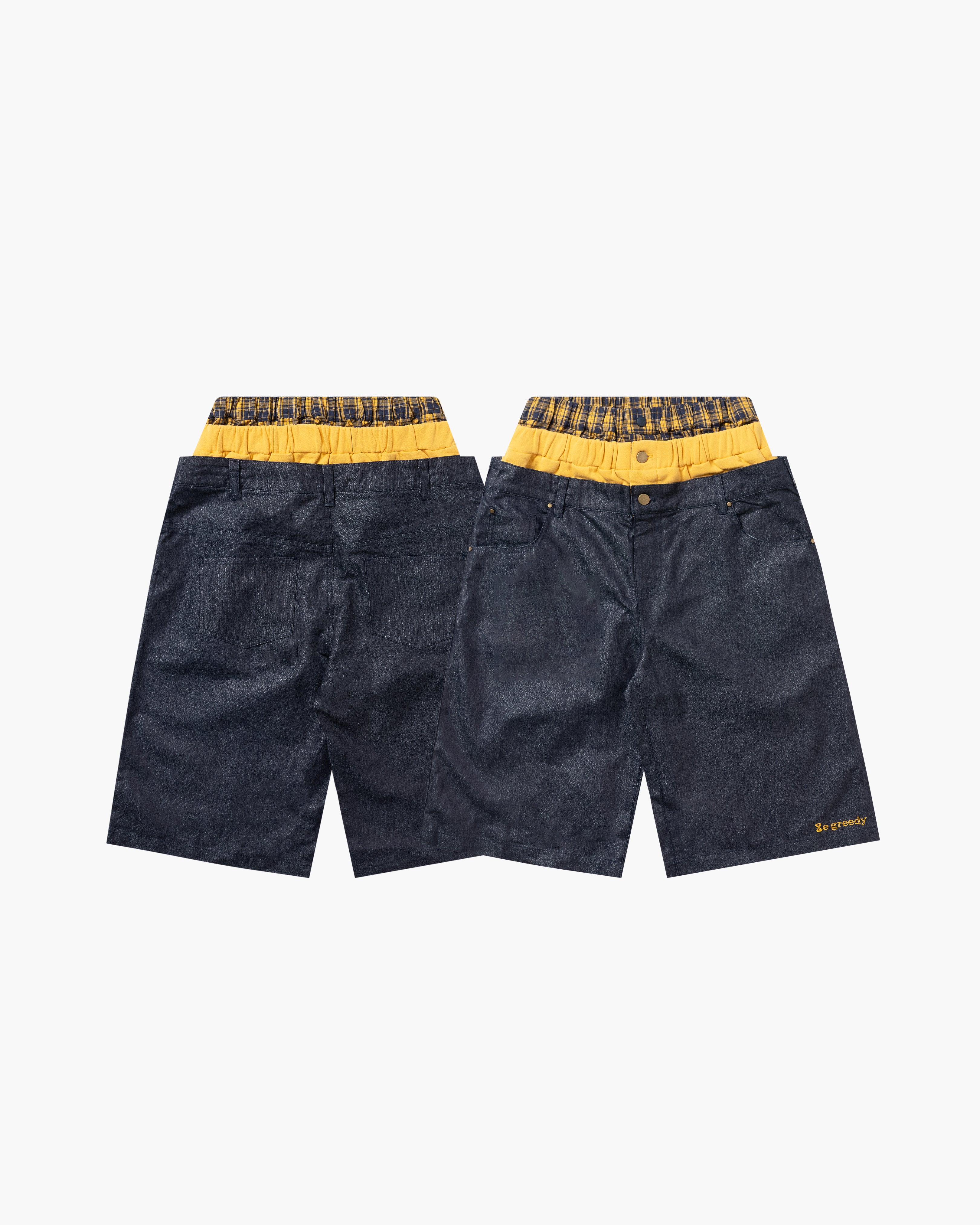 8eg 3 layered jorts (Yellow)
